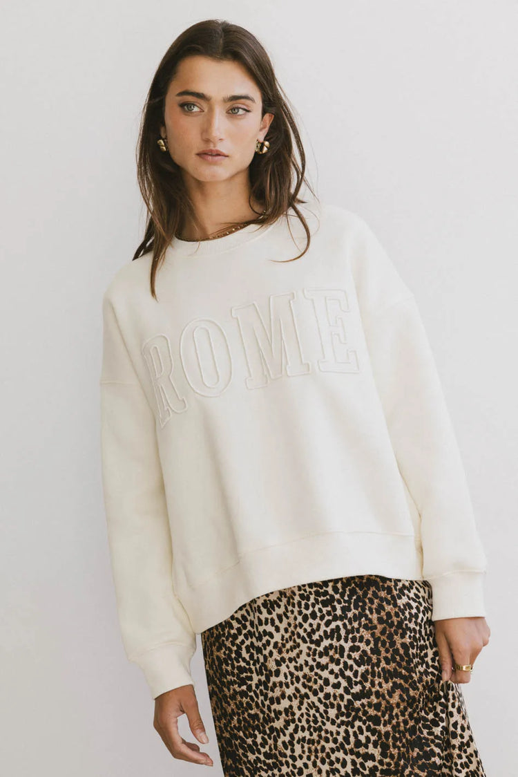 Graphic sweatshirt in cream 