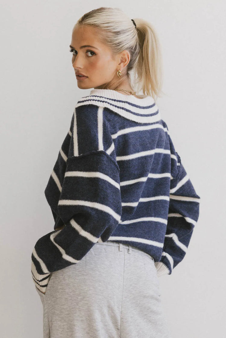 Striped sweater in navy 