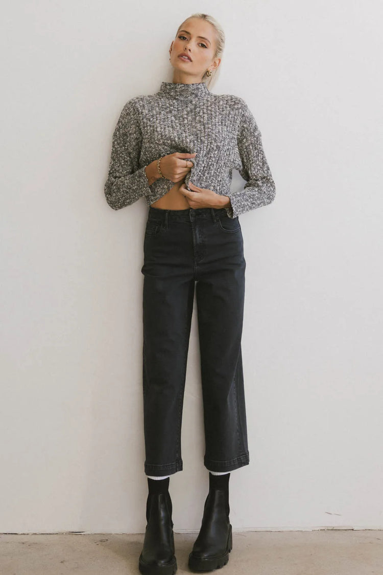 High rise pants in grey 