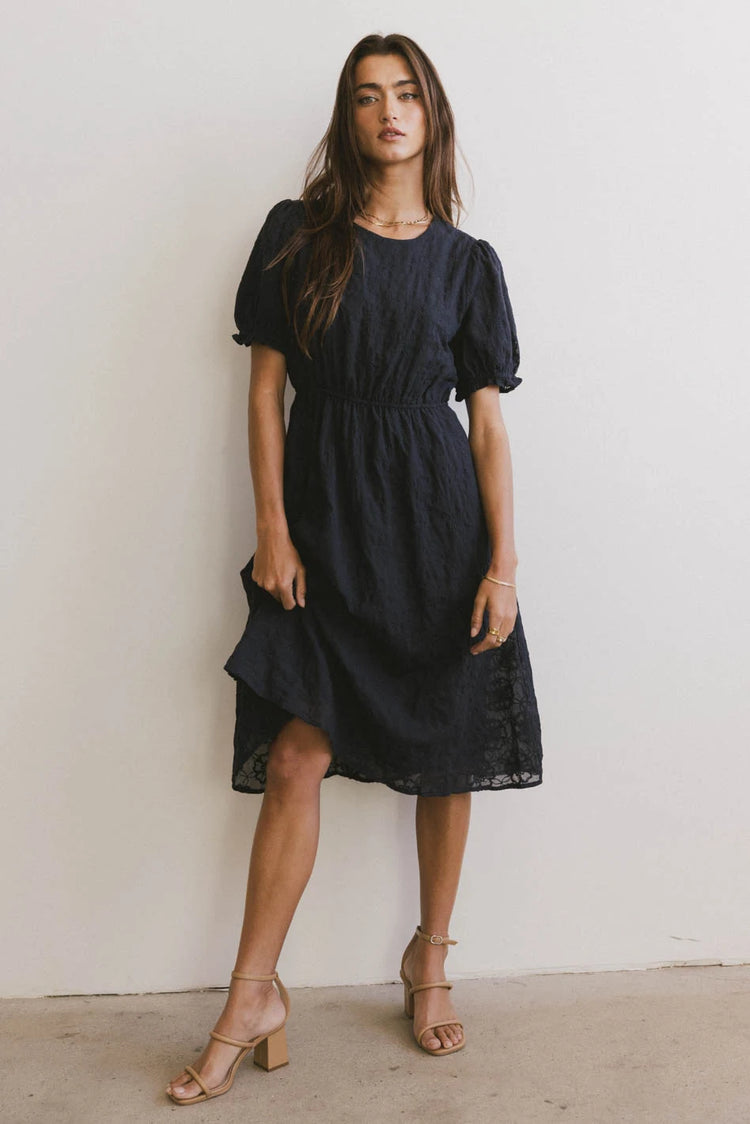 Midi dress in navy 