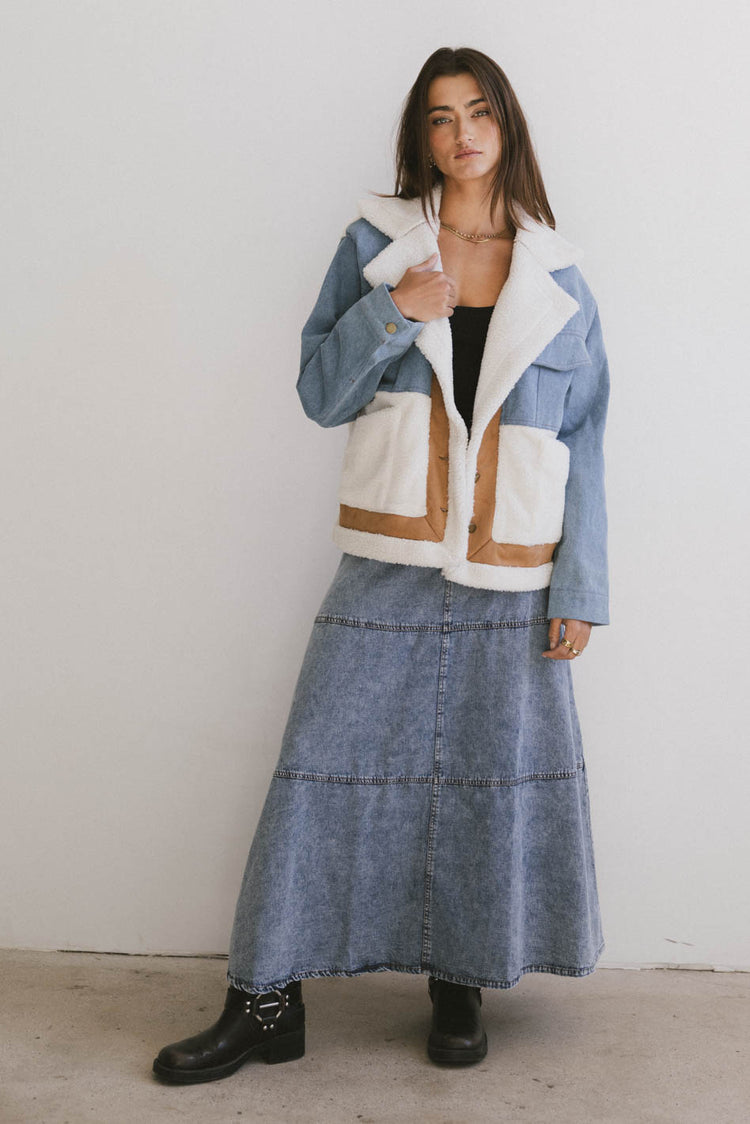 DENIM SHERPA COAT