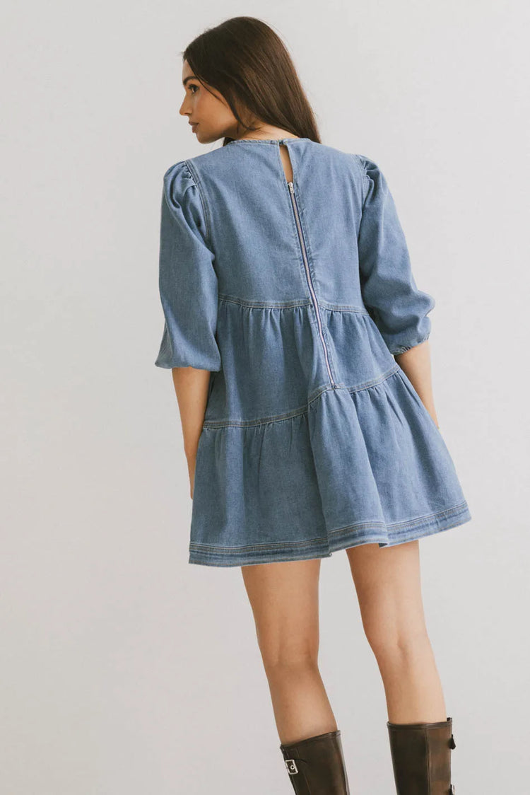 Zip up dress in medium wash 