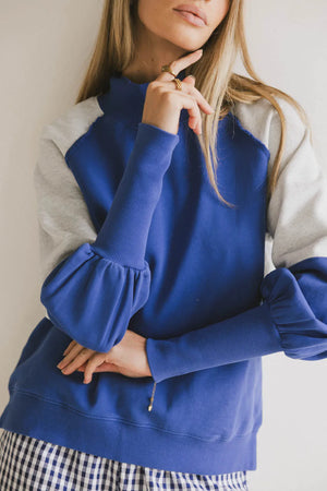 Drew Colorblock Sweatshirt in Blue