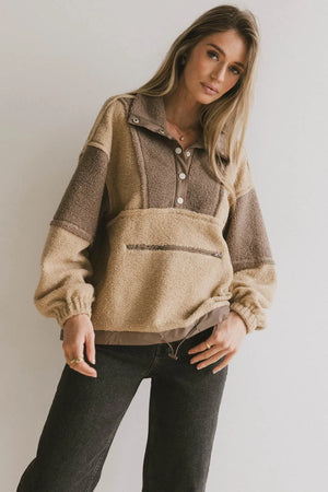 Indra Quarter Zip in Taupe