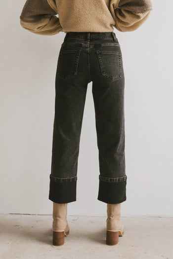 Two back pockets denim in black 