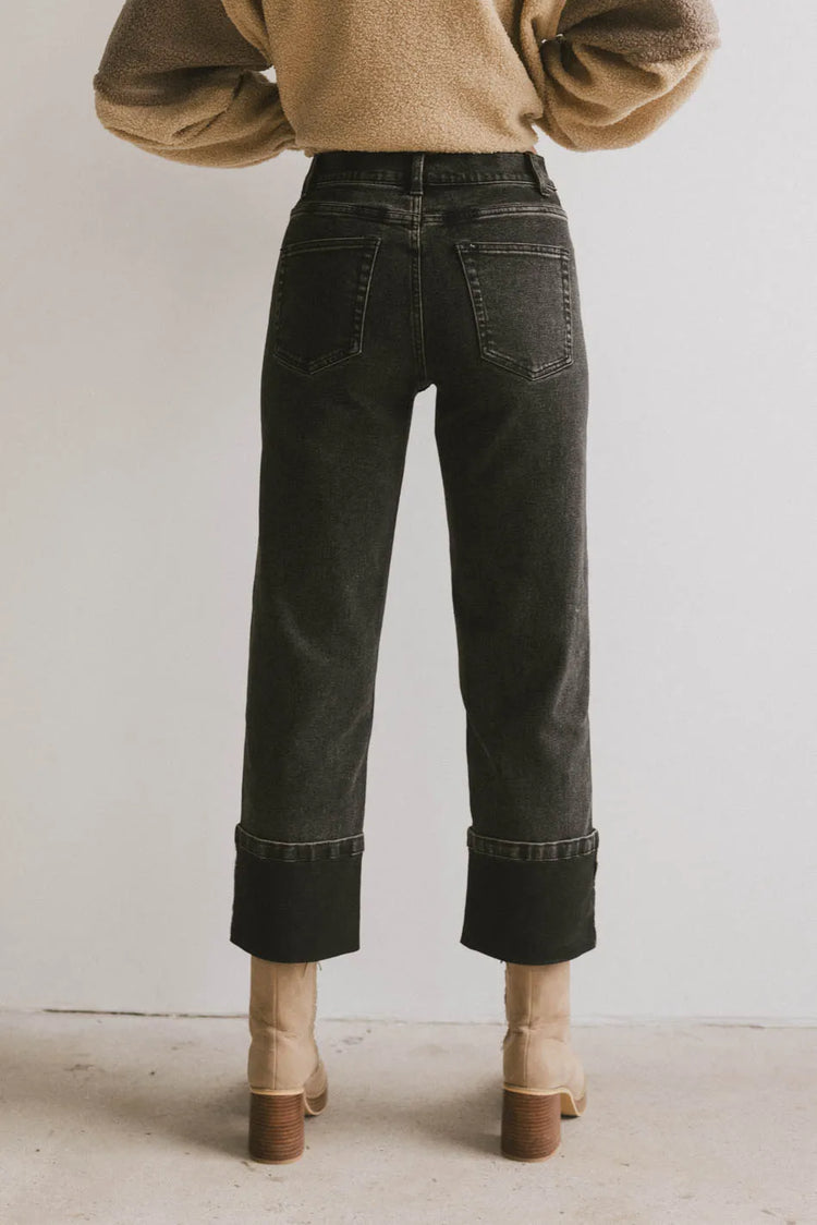 Two back pockets denim in black 