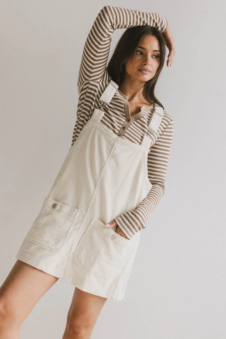 Cream corduroy overall 