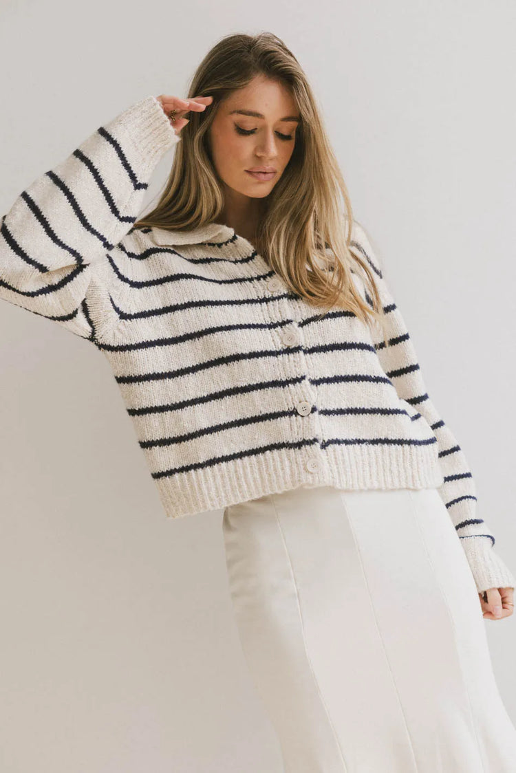 Knit cardigan in cream 