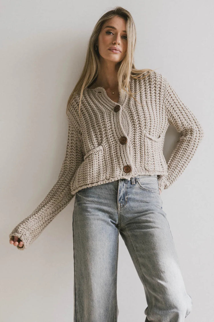 Long sleeves sweater in tan 