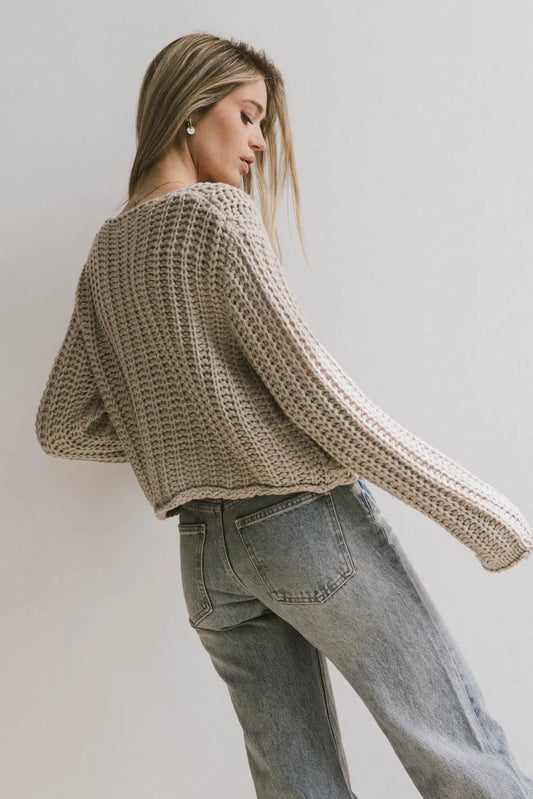 Long sleeves sweater in tan 