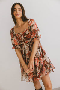 floral printed mini dress