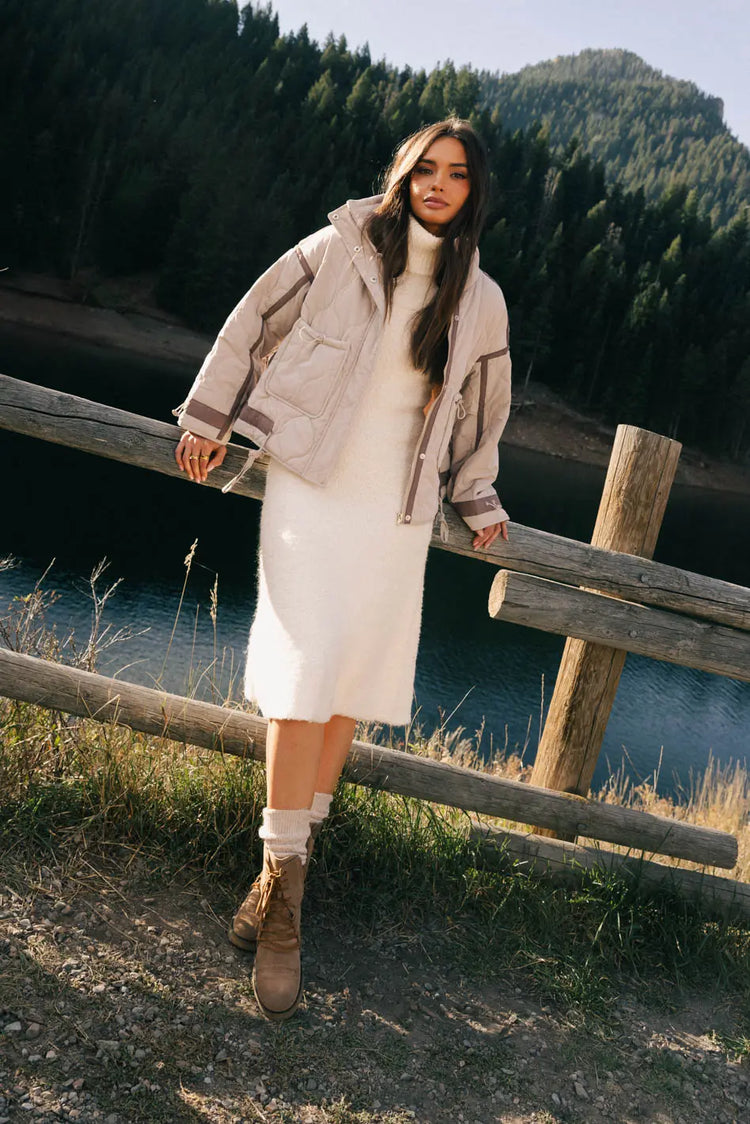 Sweater dress in cream 