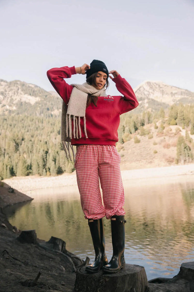 Gingham pants in red 