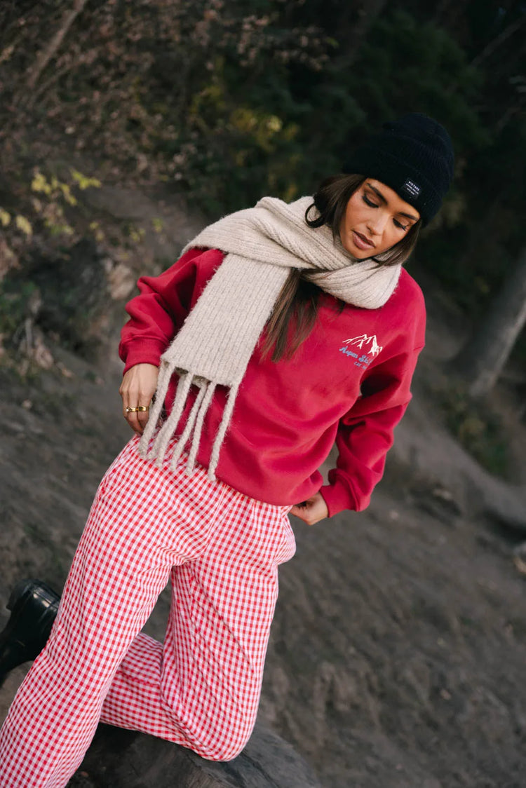 Long sleeves sweatshirt in red 