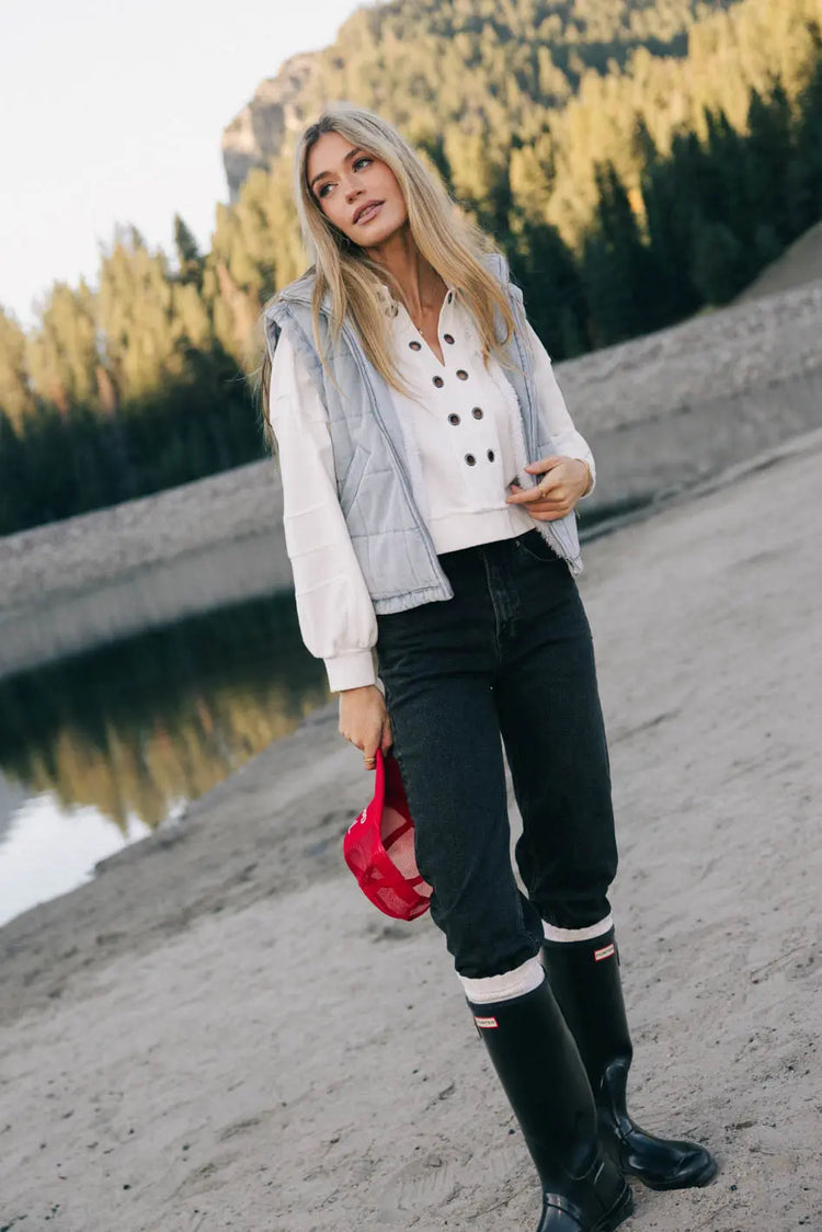 Long sleeves sweater in white 