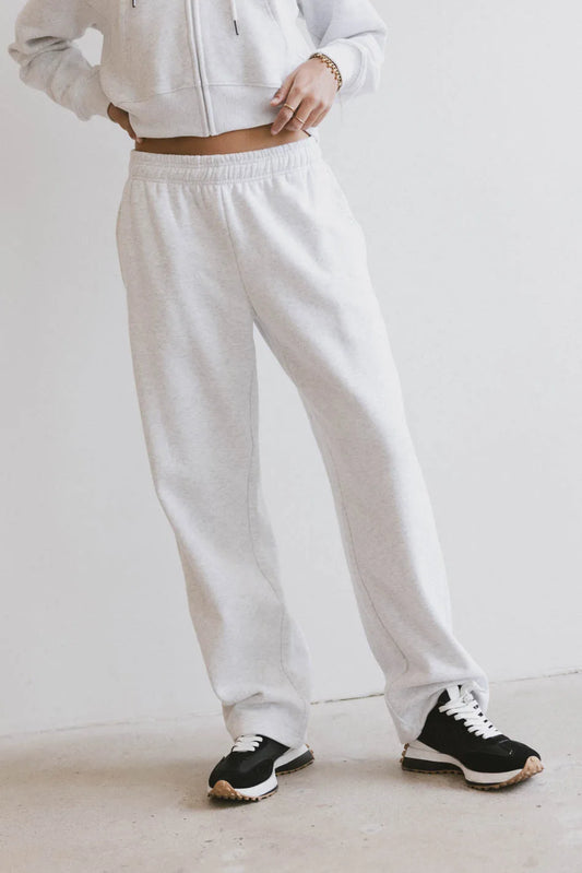 Elastic waist pants in grey 