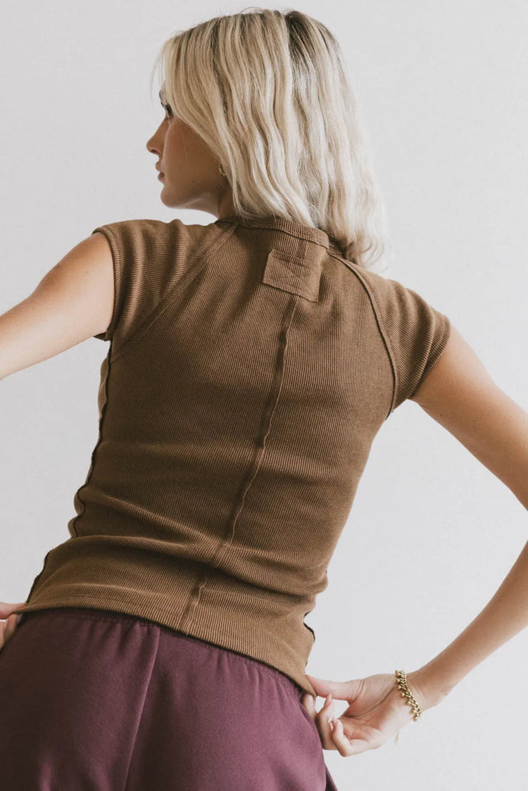 Plain color top in brown 