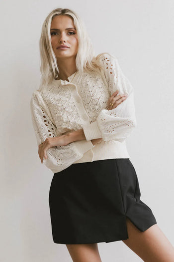 Tamsin Knit Cardigan in Cream - FINAL SALE