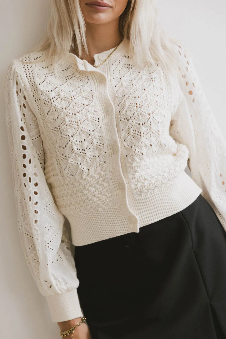 Tamsin Knit Cardigan in Cream - FINAL SALE