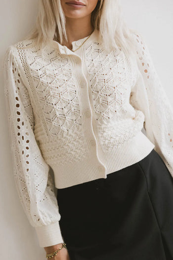 Tamsin Knit Cardigan in Cream - FINAL SALE