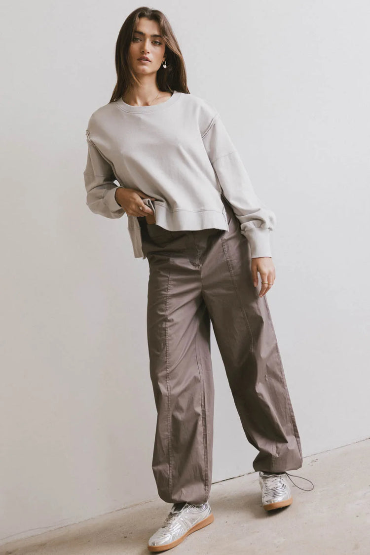 Basic pants in mauve 