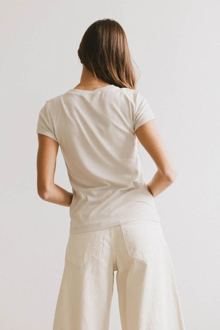 Plain color top in ivory 