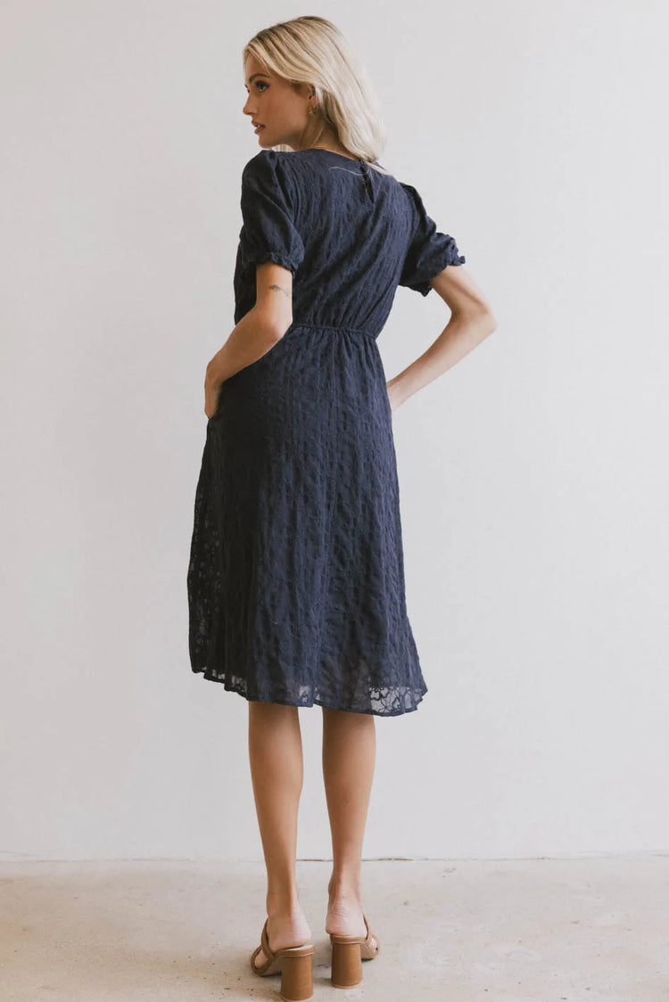 Plain color dress in navy 