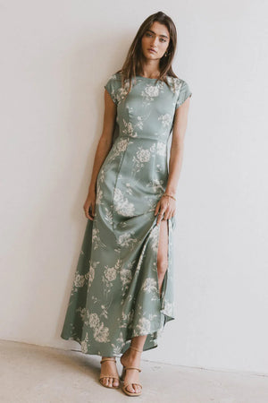 Daniella Floral Dress in Sage - FINAL SALE