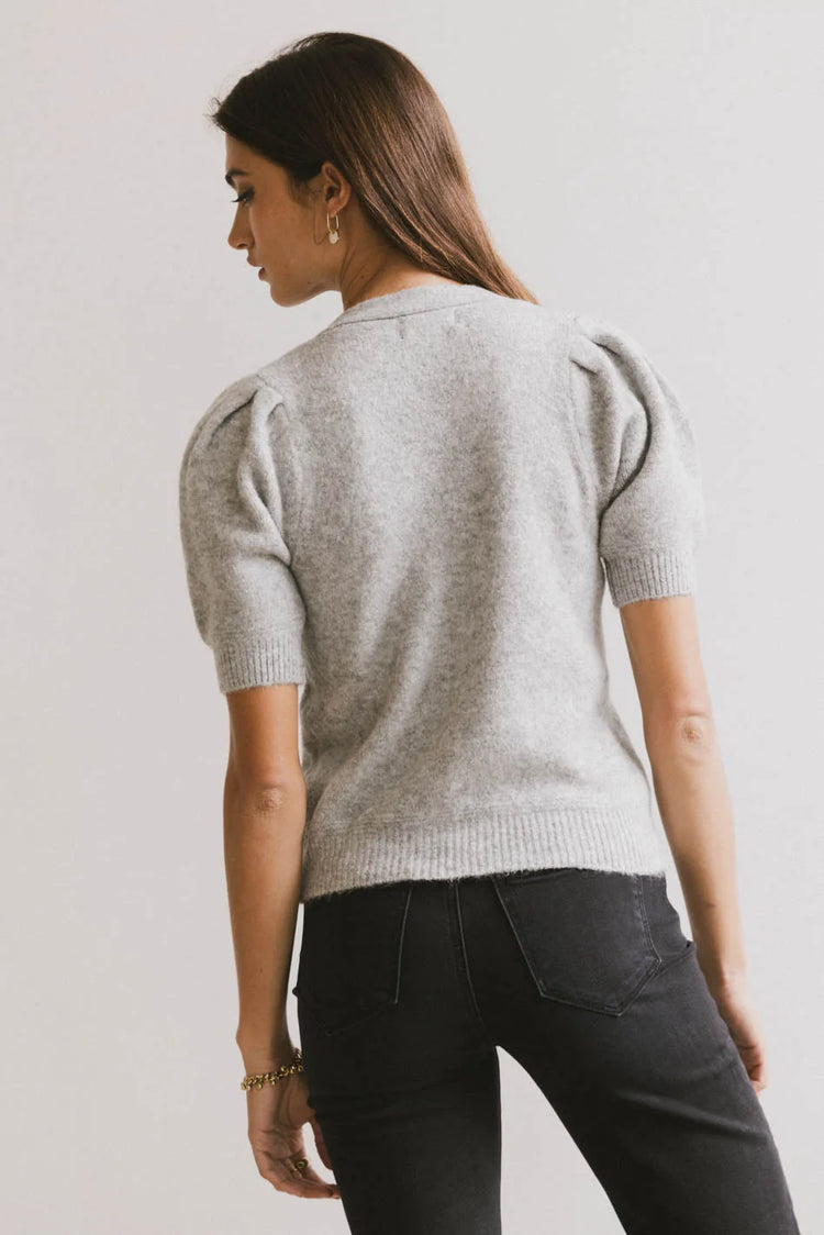 Plain color top in grey 