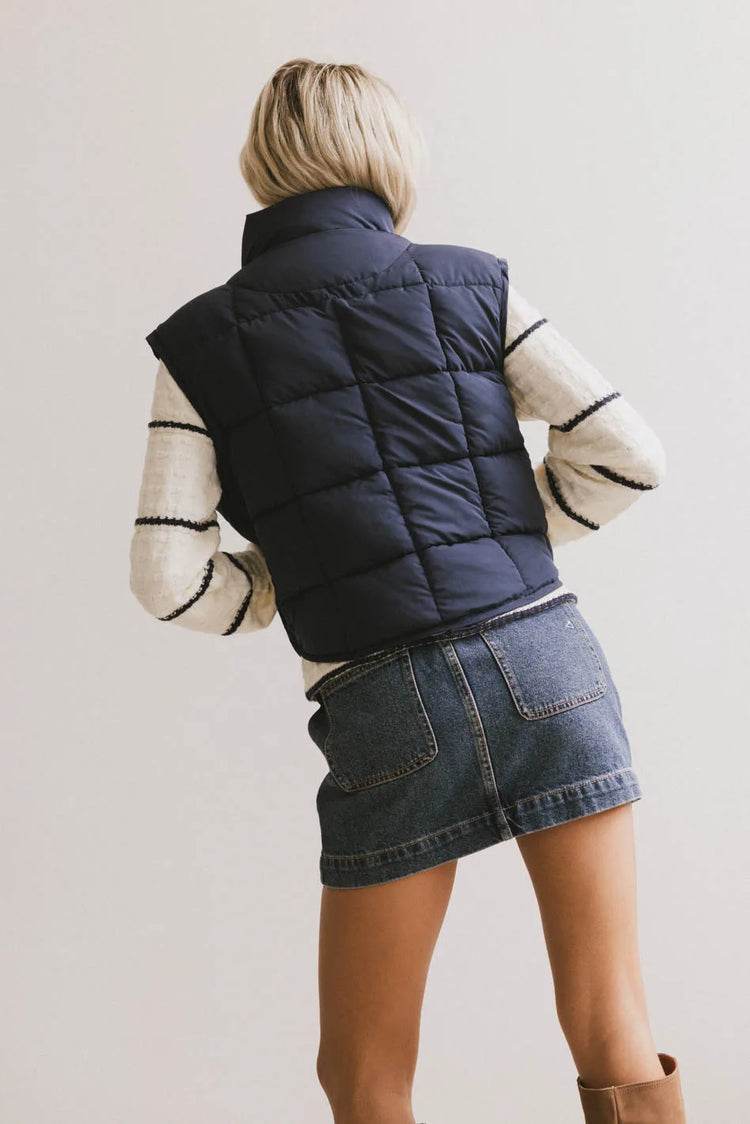 Quilted vest in blue 