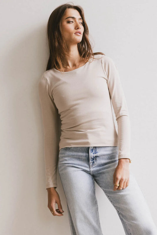 Knit top in fog 