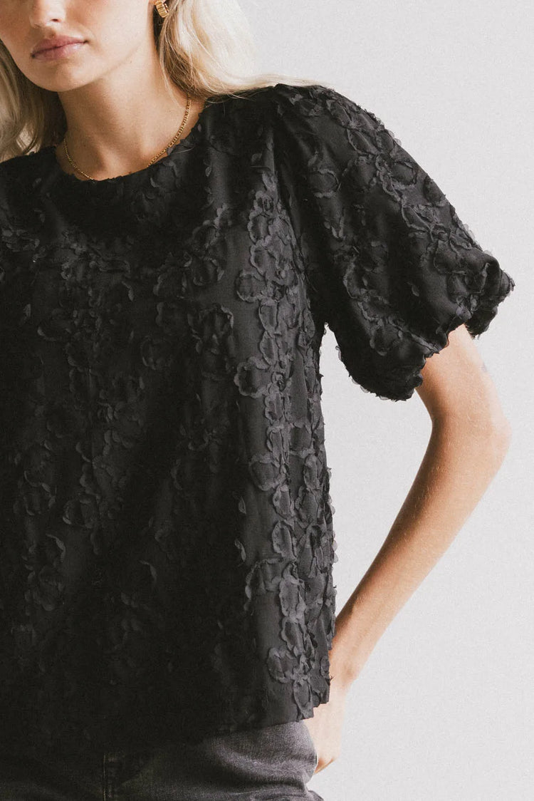 Puff sleeves top in black 