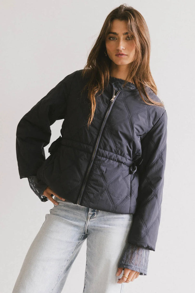 Zip up jacket in navy 