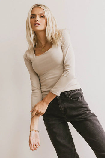 Knit top in fog 