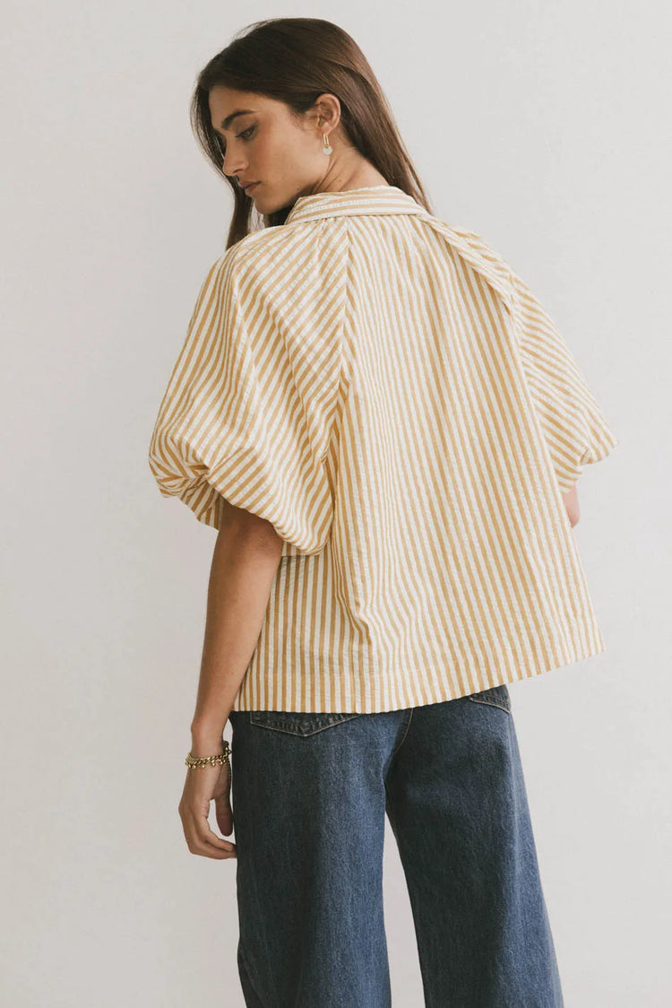 Striped blouse in mustard 