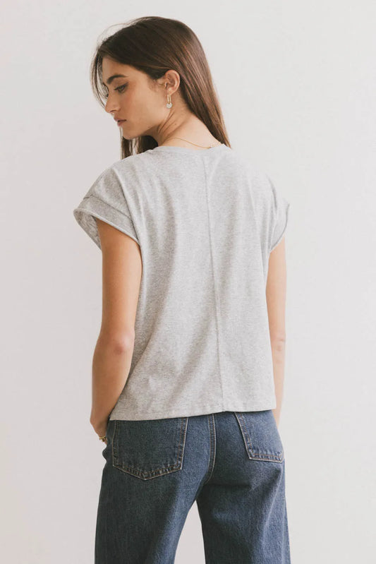 Plain color top in grey 