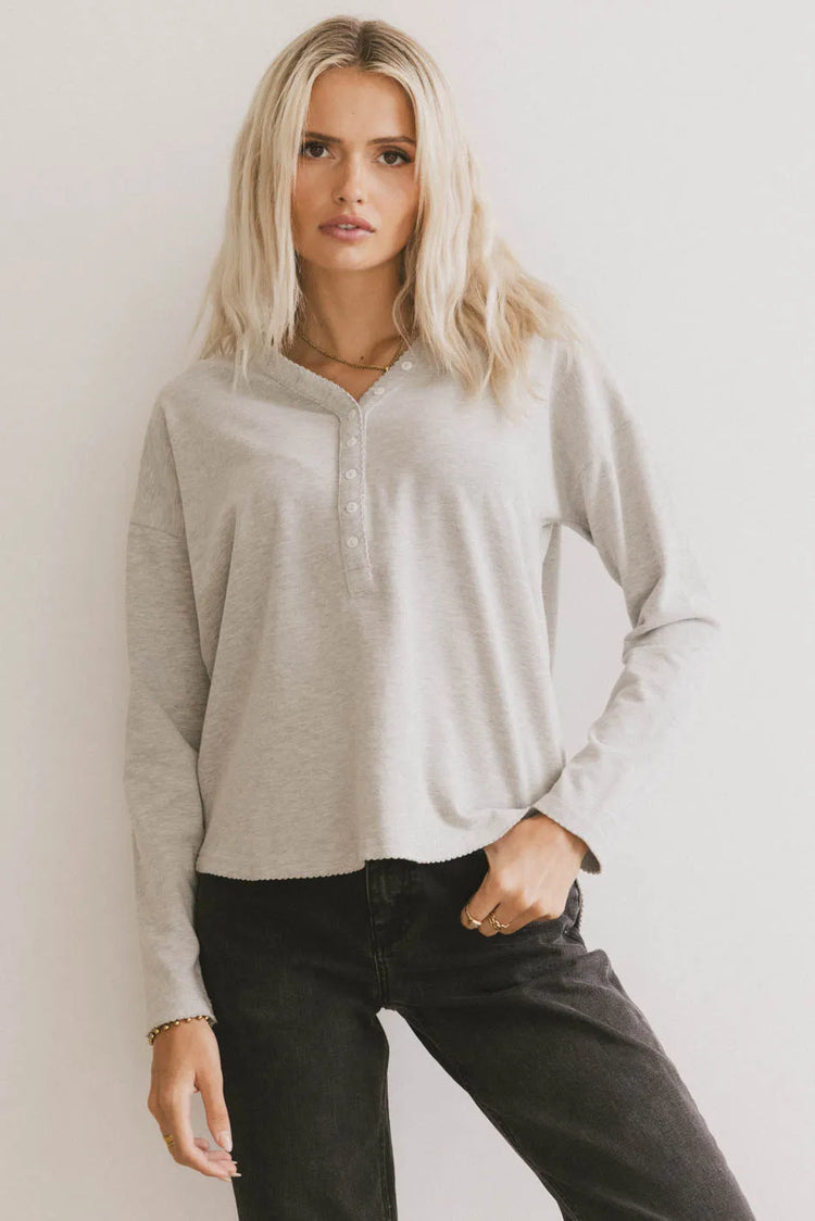 Long sleeves top in taupe 