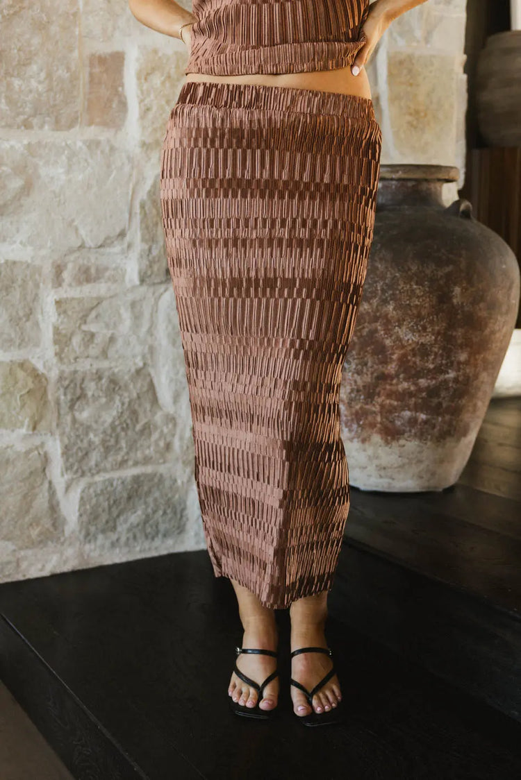 Maxi skirt in rust 