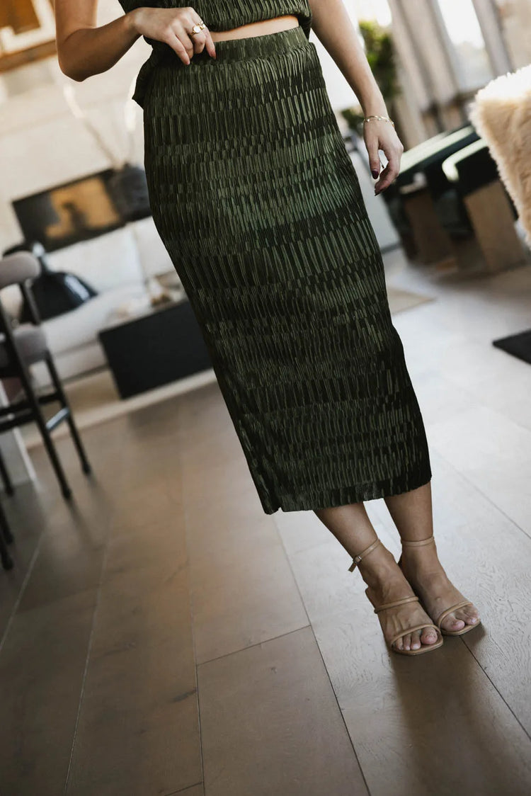 Elastic waist moss skirt 