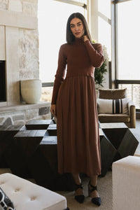 Maxi dress in rust 