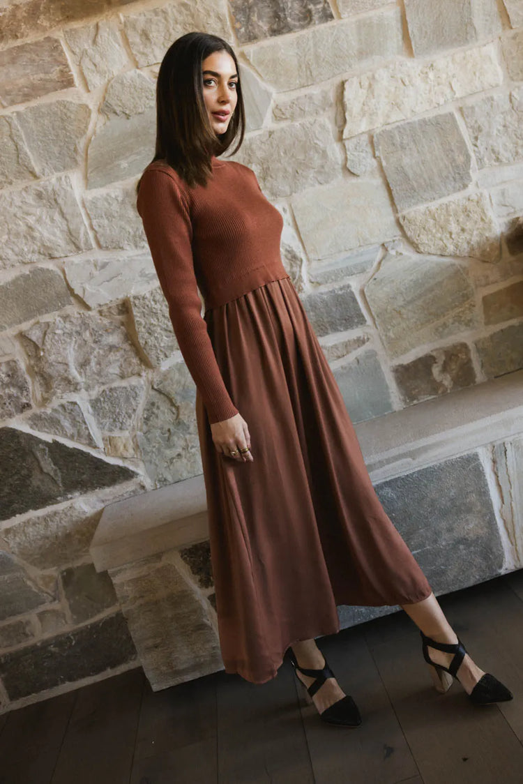 Sweater dress in rust 