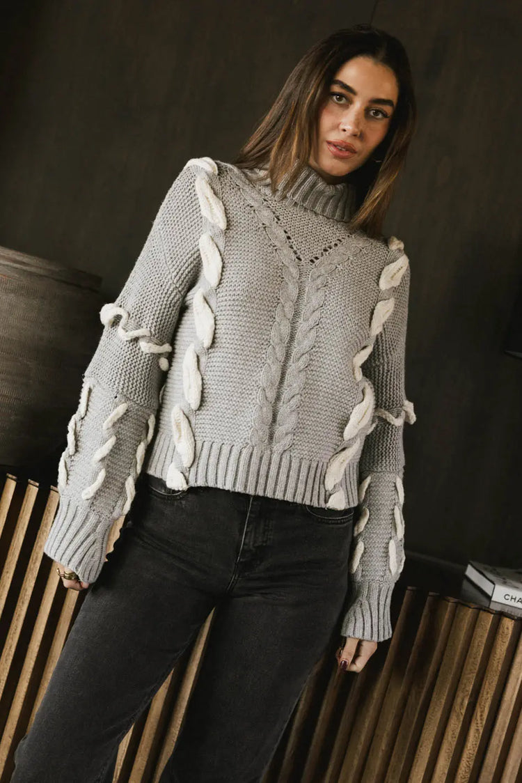 Long sleeves sweater in grey 