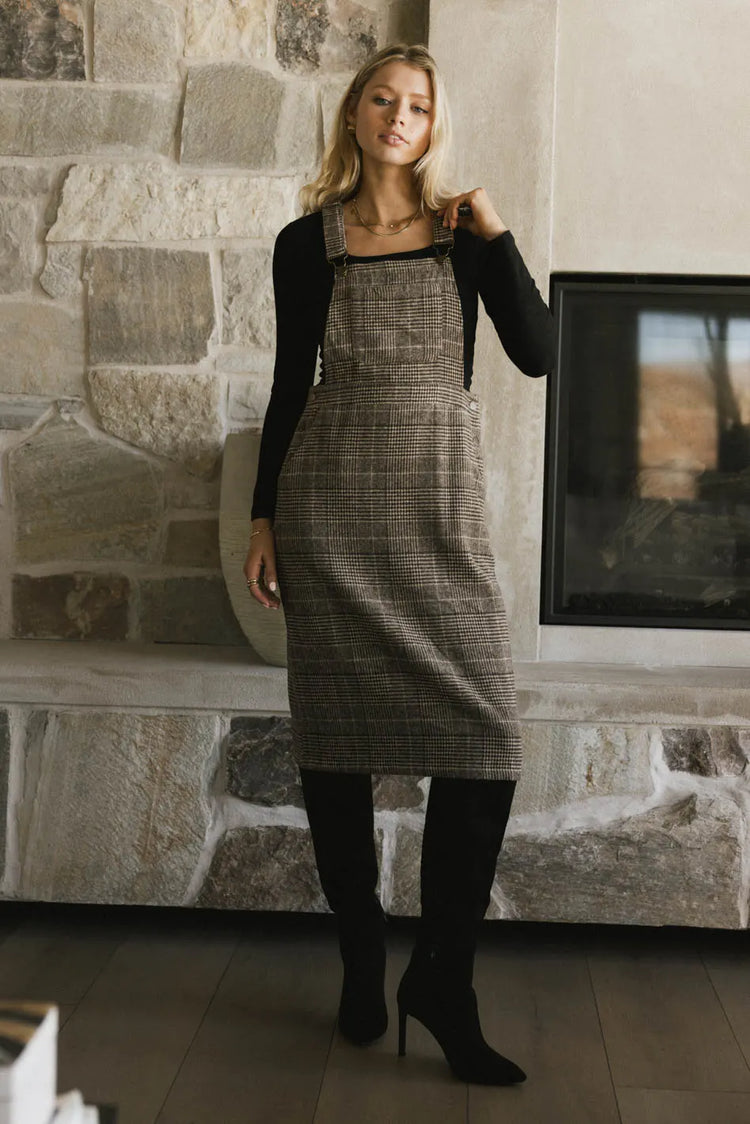 Midi overall in brown 