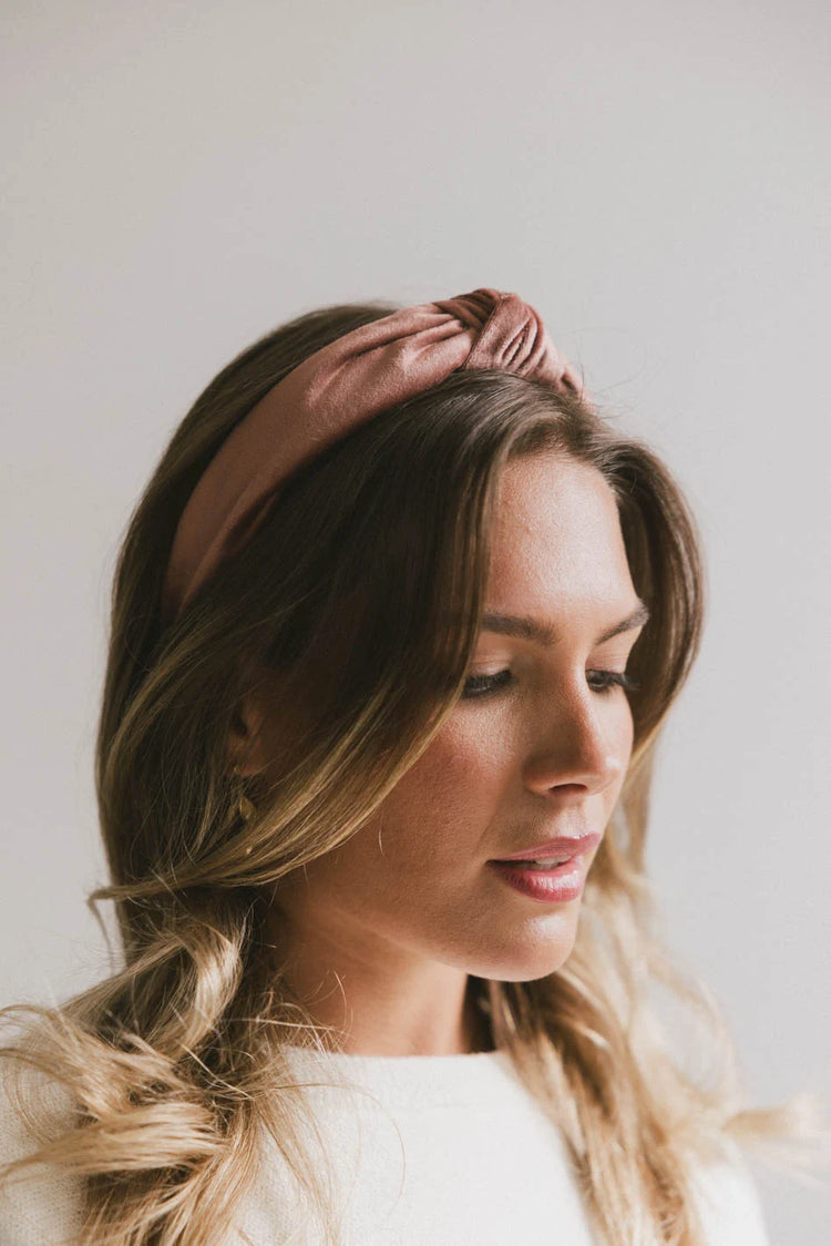 knotted headband in blush 