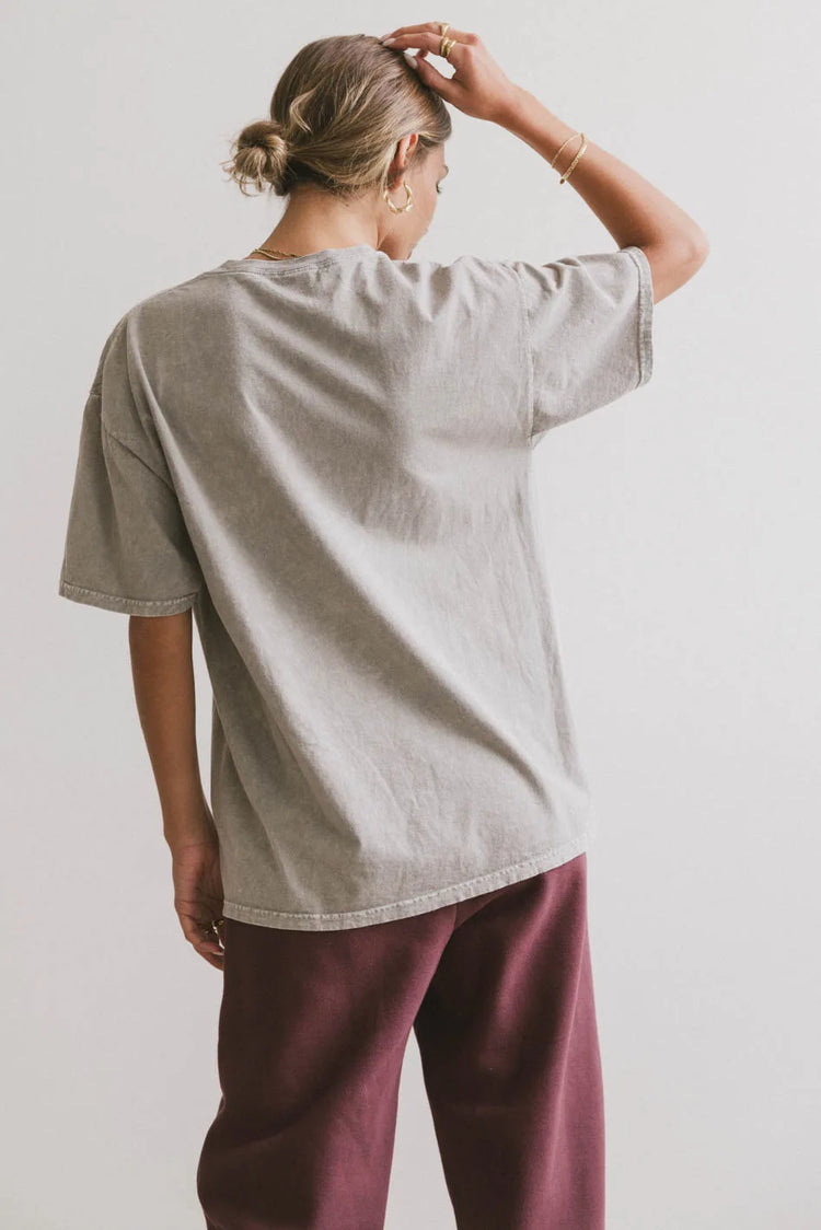 Plain back color top in grey 