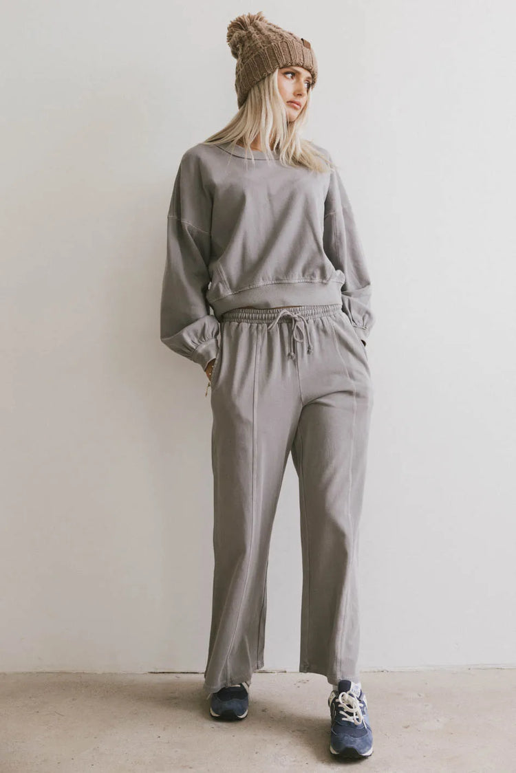 Two hand pockets pants in grey 