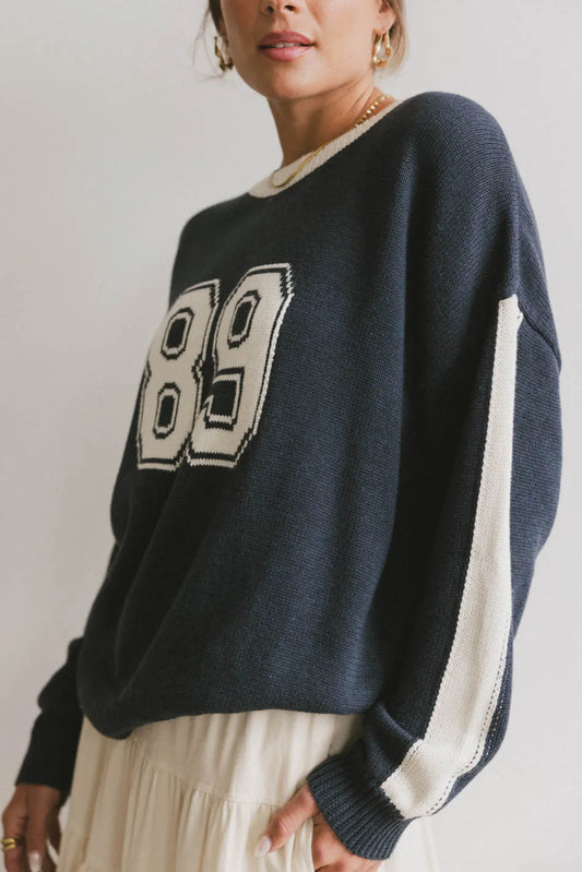 Long sleeves sweater in navy 