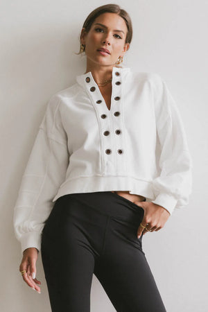 Maxfield Grommet Top in White