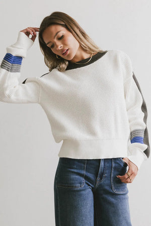 Rochelle Waffle Knit Top in Cream