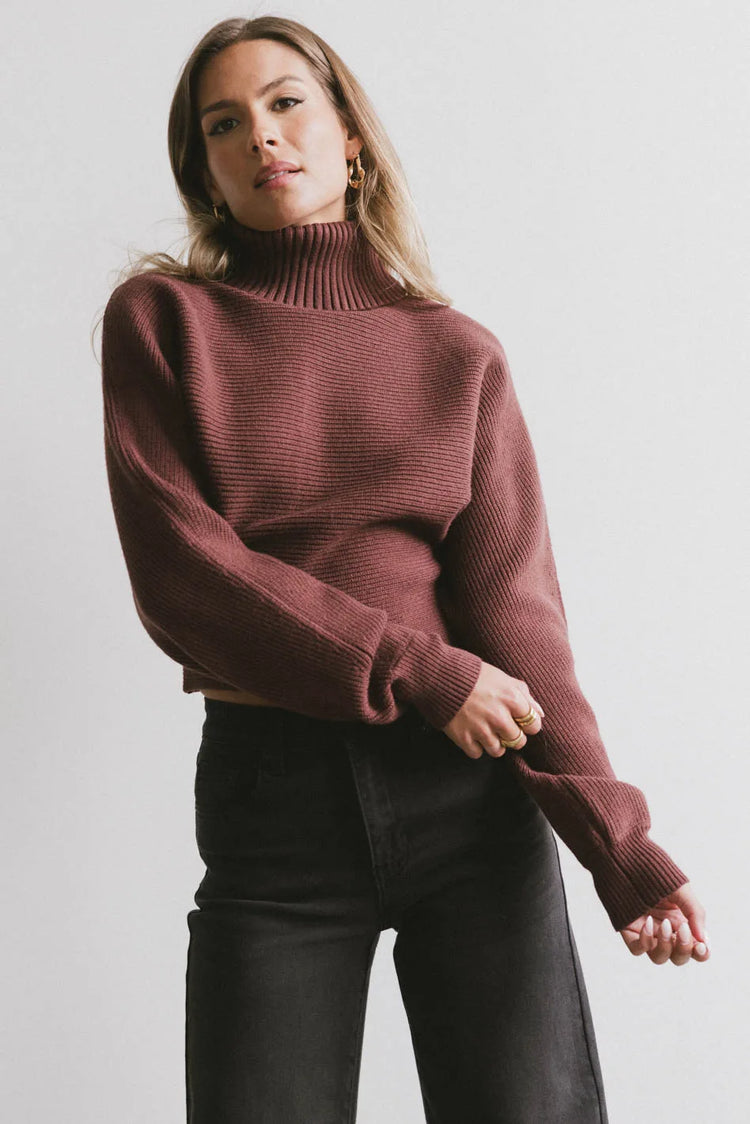 Turtle neck in burgundy 